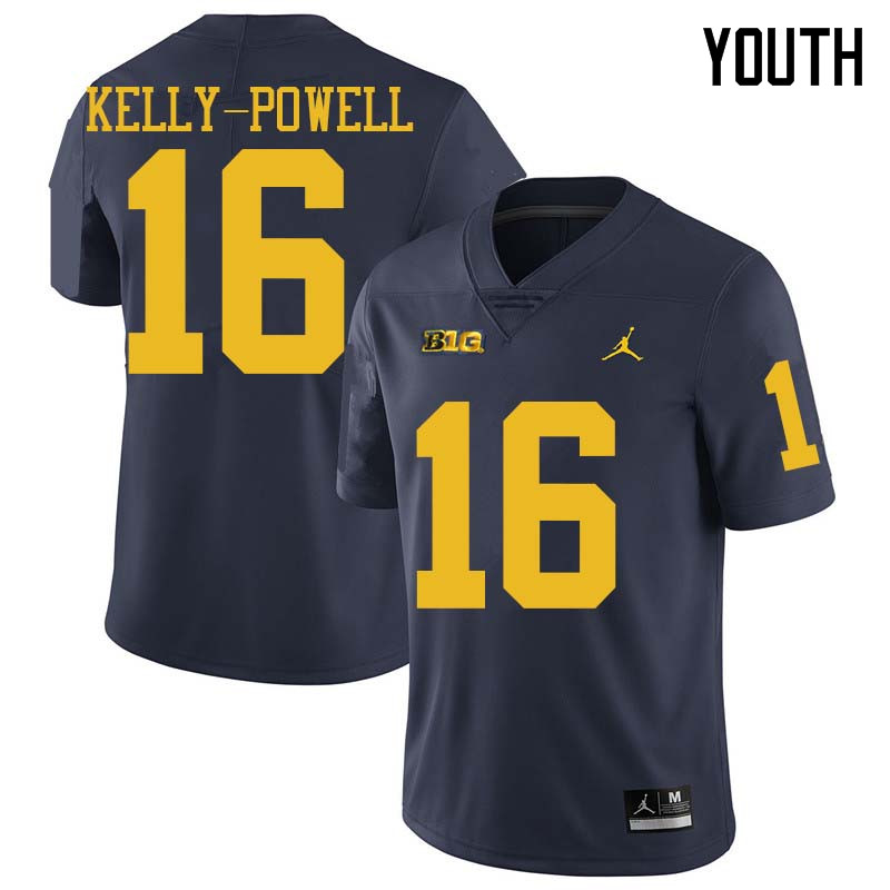 Jordan Brand Youth #16 Jaylen Kelly-Powell Michigan Wolverines College Football Jerseys Sale-Navy